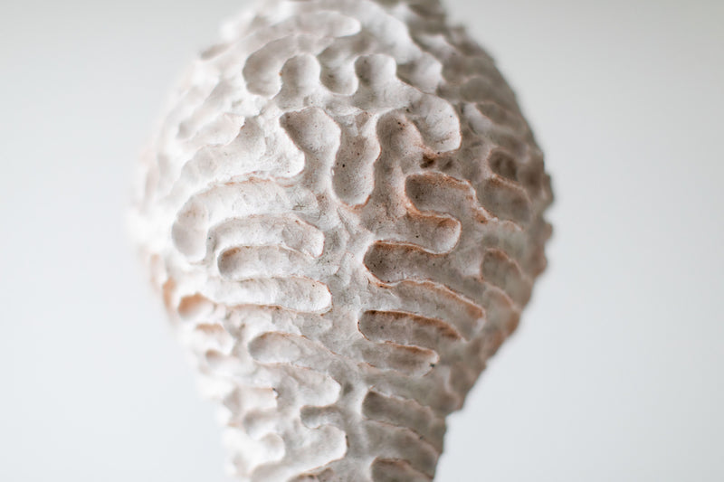 Suzy Goodelman tall ceramic vase showing coiled clay texture