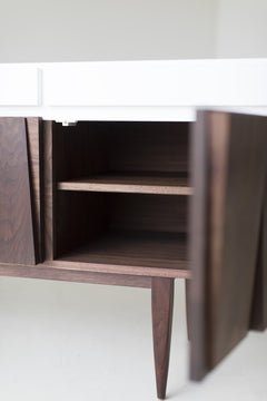 Modern credenza styled in a living room setting