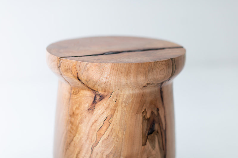 Maple end table photographed at an angle