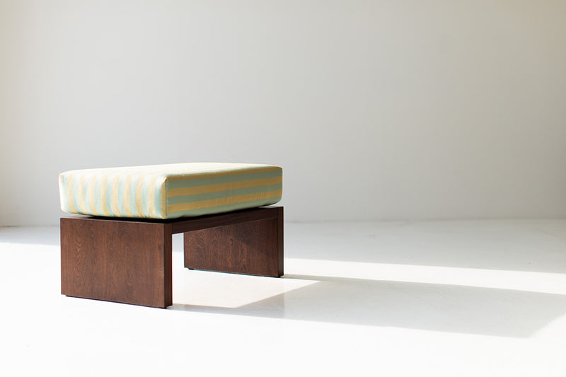 Organic modern Chile ottoman styled on a patio