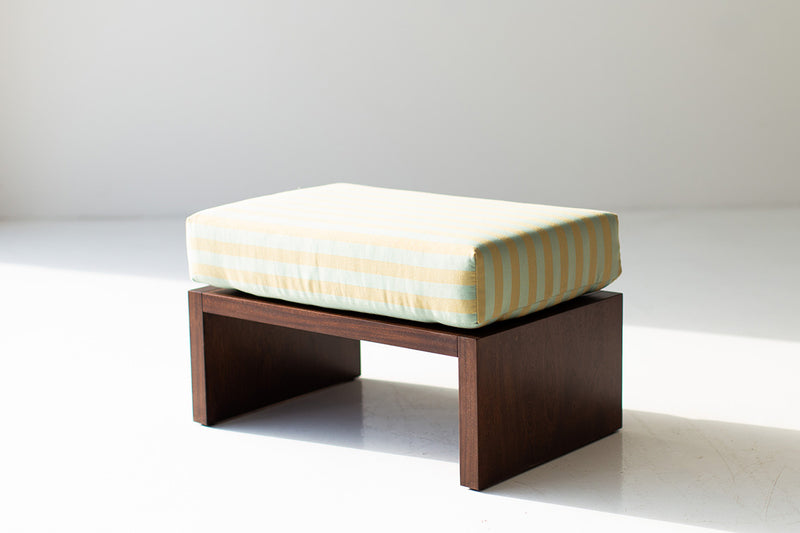 Modern luxury patio ottoman in a bright outdoor space