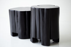 The Cavern modern side table in a bright organic modern interior