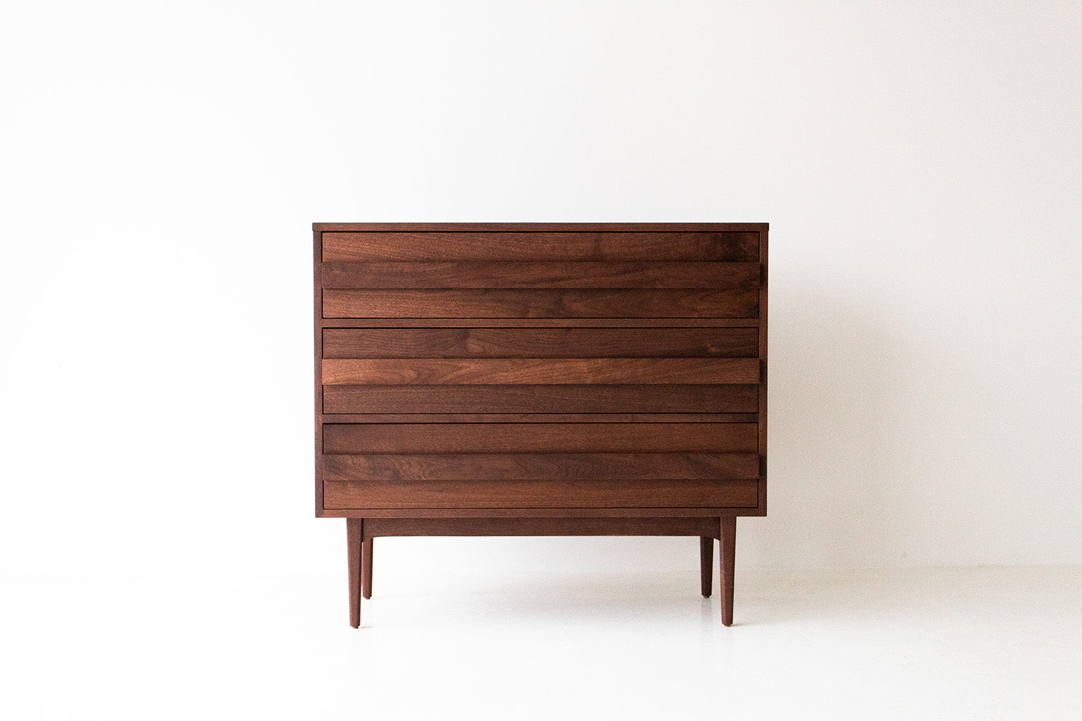 Modern Walnut 3-Drawer Dresser - 1122