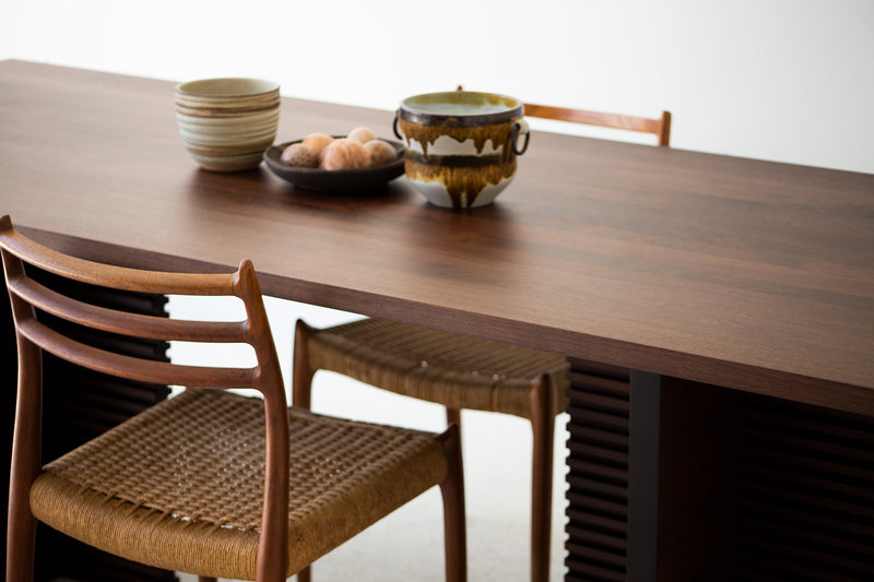 Side profile of the Cicely dining table