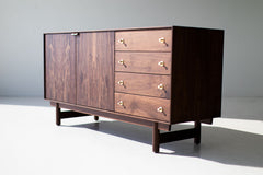 Modern luxury walnut Peabody credenza by Craft Associates®, front view