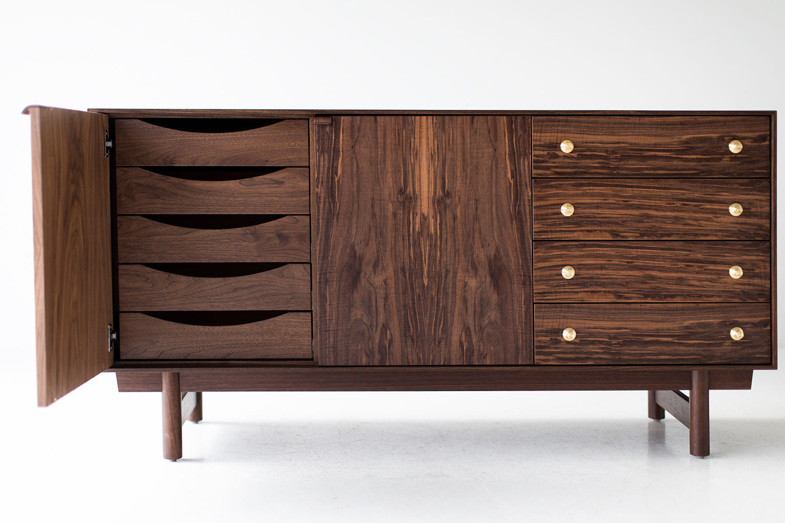 Modern Walnut Credenza: The Peabody Collection