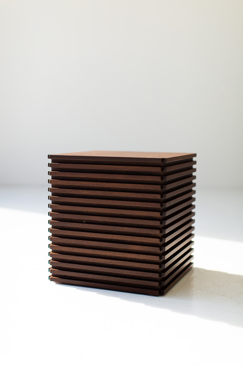 Side profile of the Cicely walnut end table