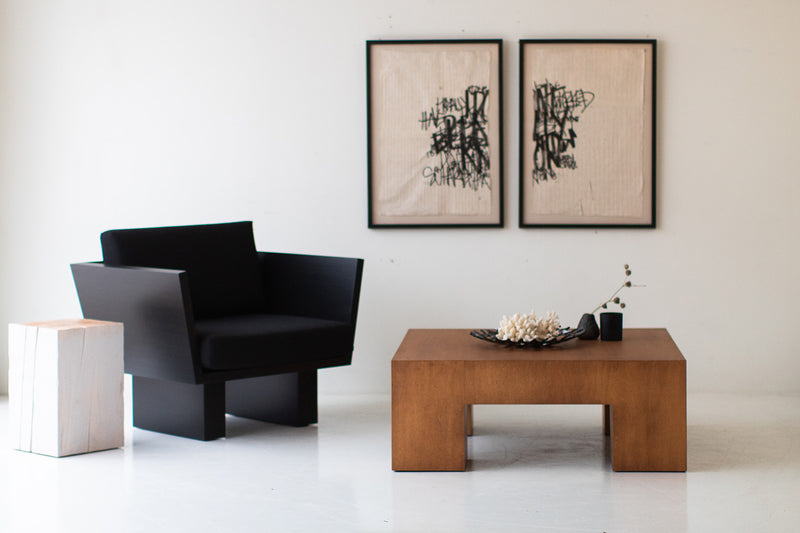 Close-up of the white oak grain on the Mondo modern coffee table