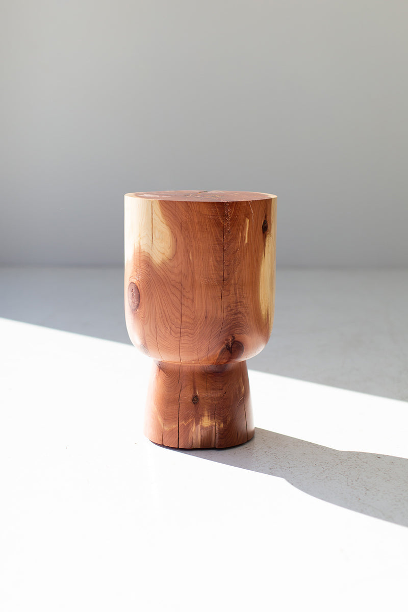 Natural commercial-grade finish on red cedar up close