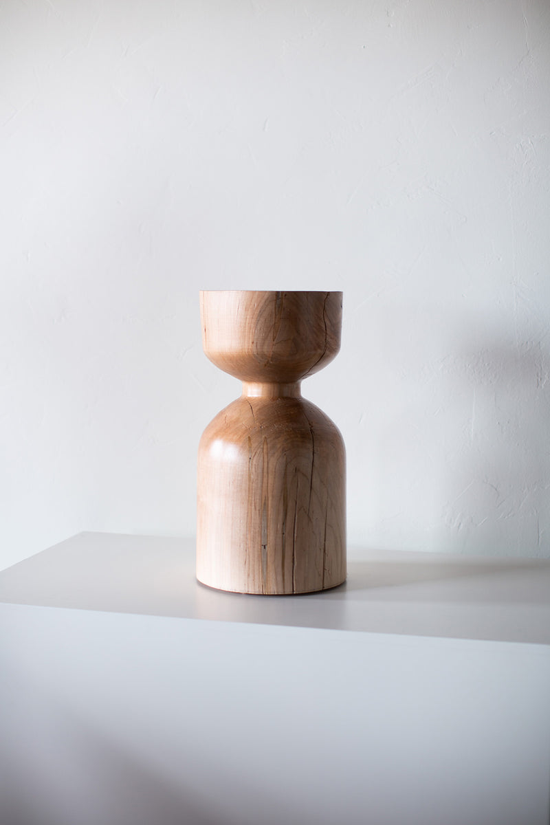 Natural commercial-grade finish on maple up close