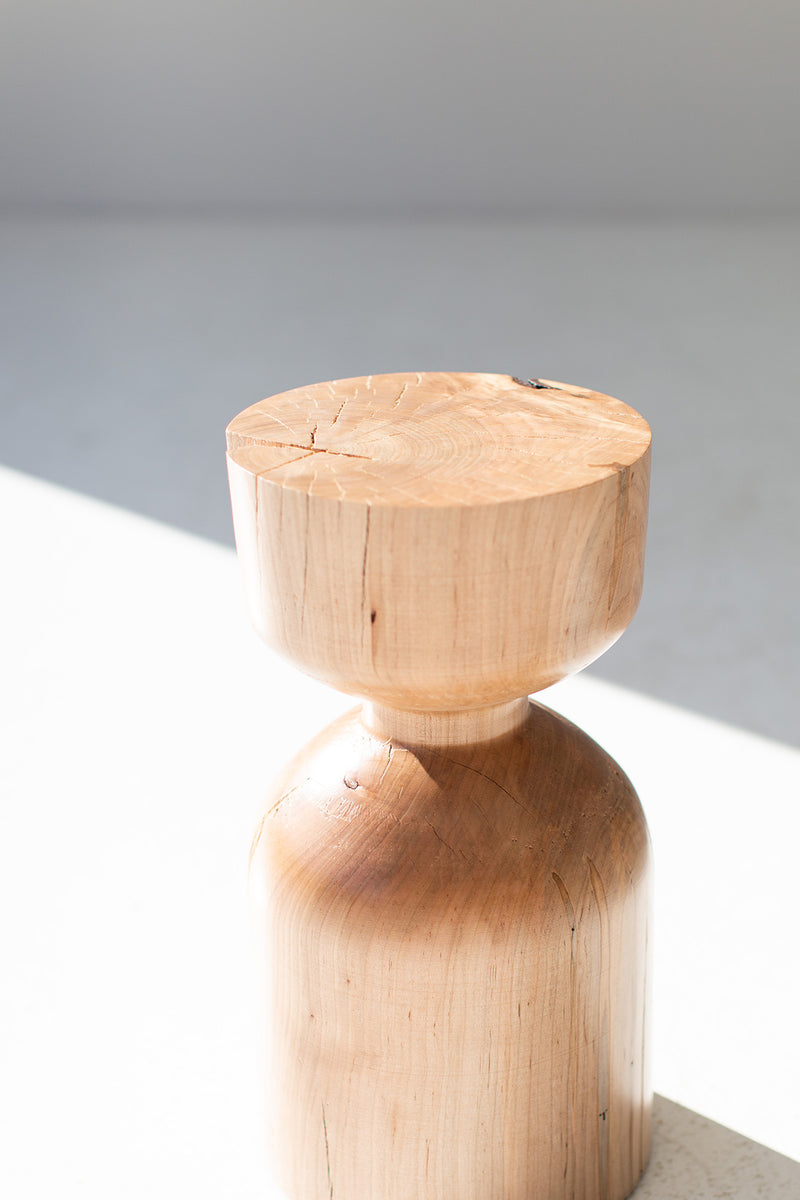 Side profile of the Roma maple side table