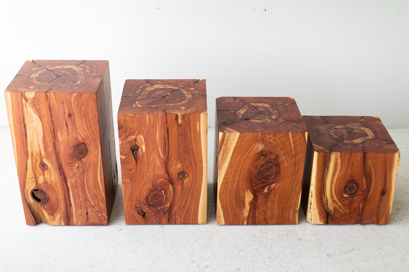 Close-up of the hand-sawn square edges
