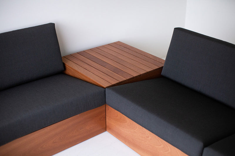 Top-down view of the U-shaped sectional layout