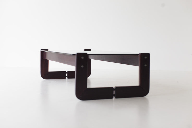 Percival Lafer Rosewood and Glass Coffee Table 01141615, Image 01