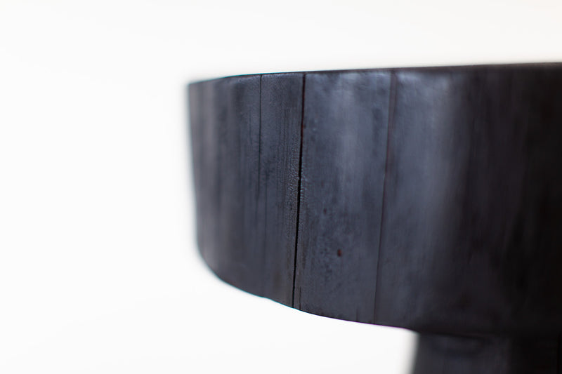 Side profile of the shou sugi ban stump table