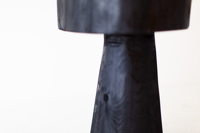 Detail of the charred wood grain
