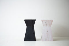 The Sol maple stump table photographed at an angle