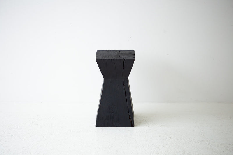 Natural satin finish on the maple stump