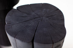 Close-up of the hand-chipped bark edge