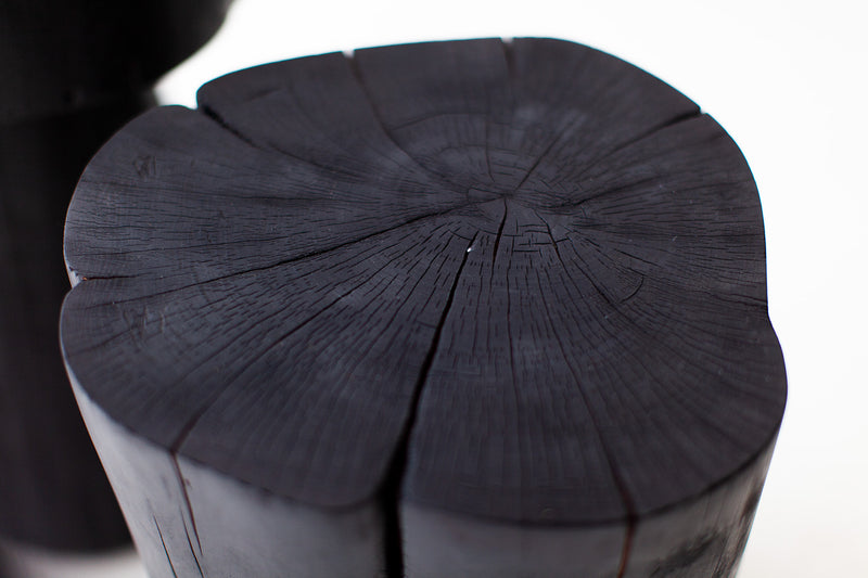 Close-up of the hand-chipped bark edge