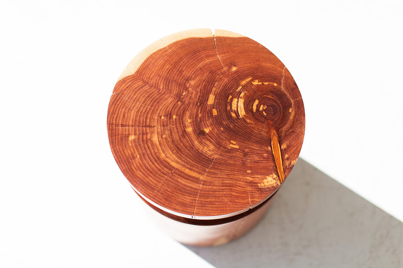 Sprout table styled as a nightstand