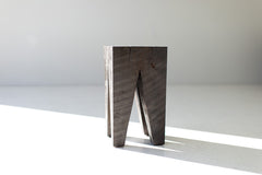 Maple Vega stump table photographed at an angle