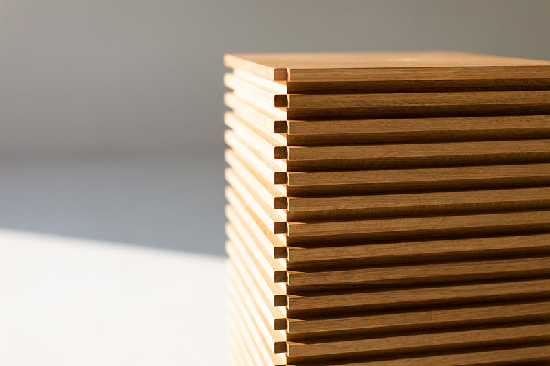 Matte commercial-grade finish on white oak