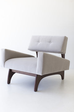 Detail of the hand-turned, oil-finished walnut legs