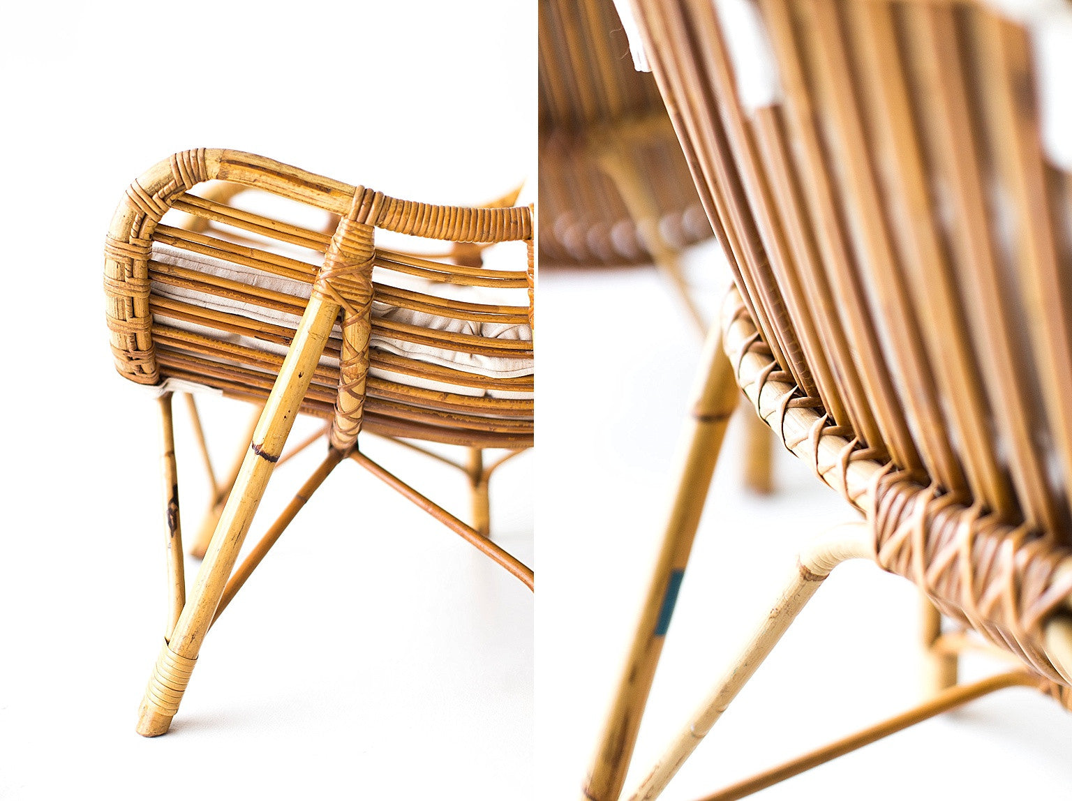 Danish Bamboo and Wicker Lounge Chairs by Laurids Lonborg - 01241602