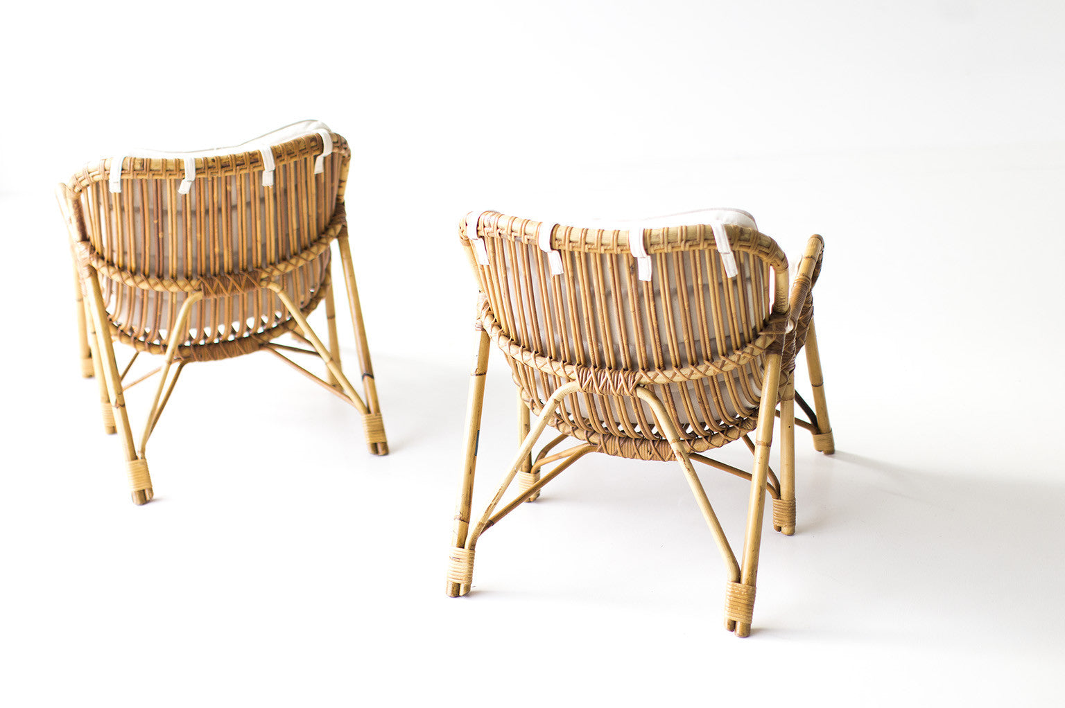 Danish Bamboo and Wicker Lounge Chairs by Laurids Lonborg - 01241602