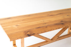 Modern luxury farmhouse dining table styled with chairs by Bertu Home