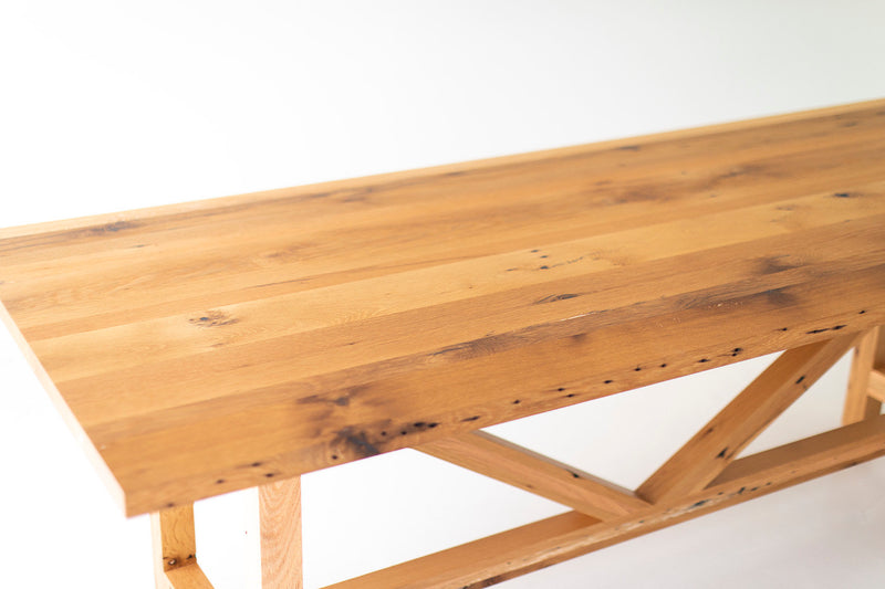Modern luxury farmhouse dining table styled with chairs by Bertu Home