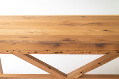 Detail of the natural grain markings on the luxury solid oak surface