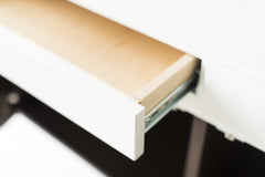 Floating credenza shown mounted on a wall