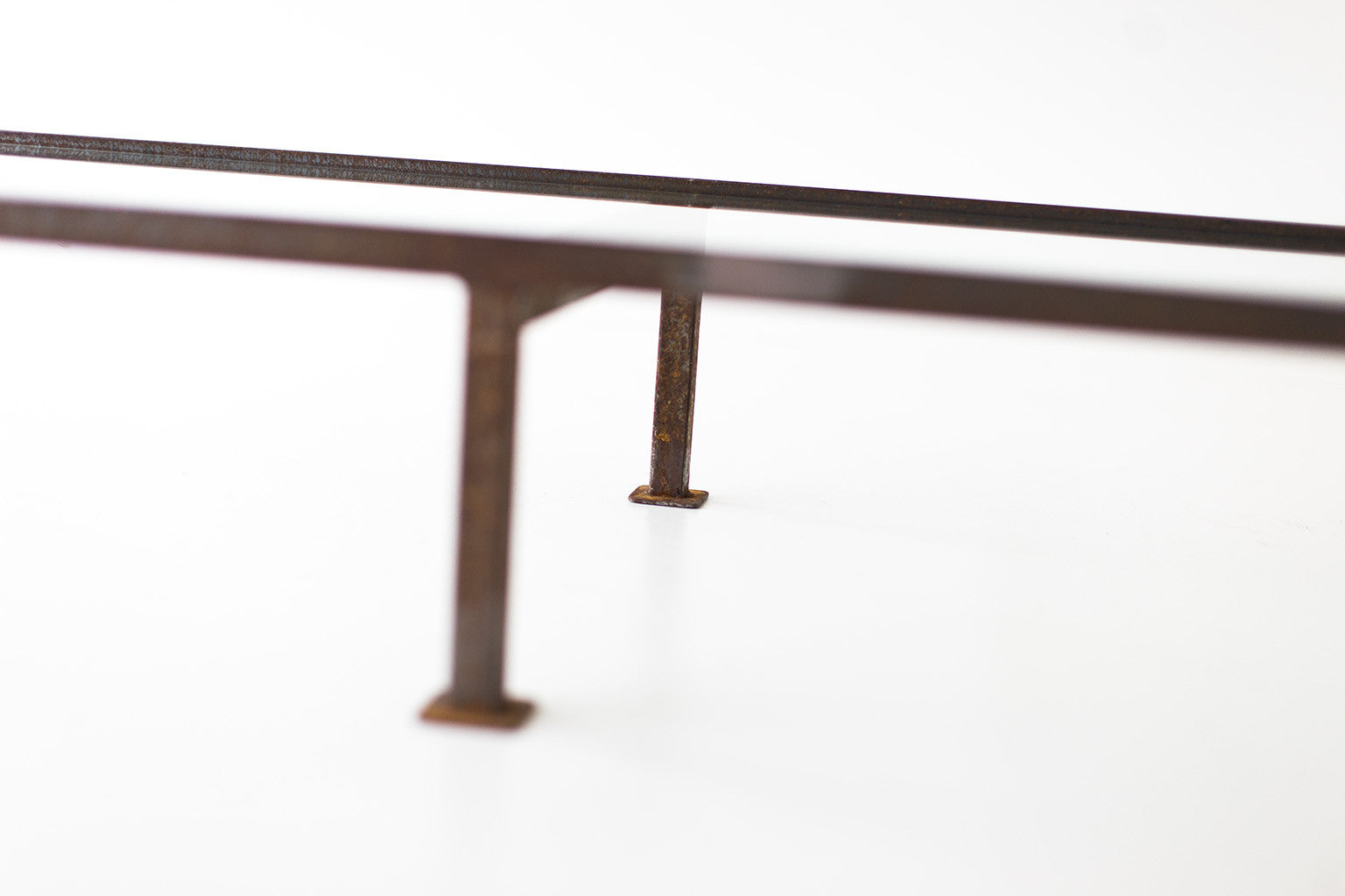 Industrial Glass and Iron Coffee Table - 01141612