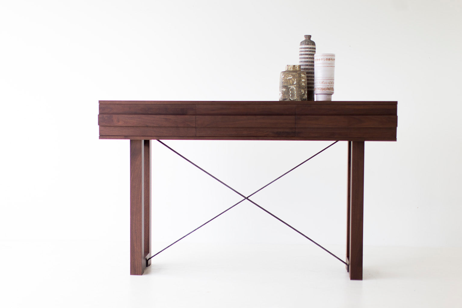 Industrial Modern Console Table with Drawers - 0216