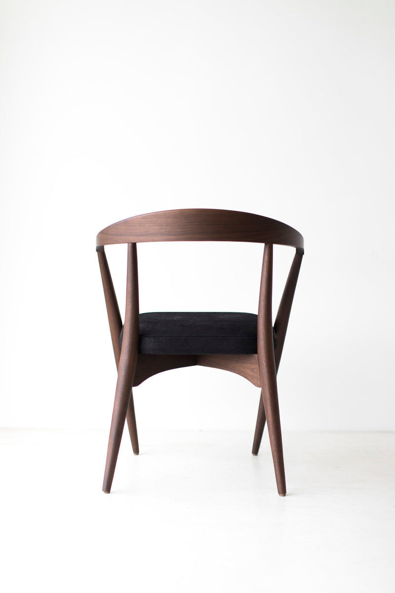 Close-up of the leather seat on the Peabody armchair