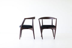 Angled view of the Lawrence Peabody walnut armchair