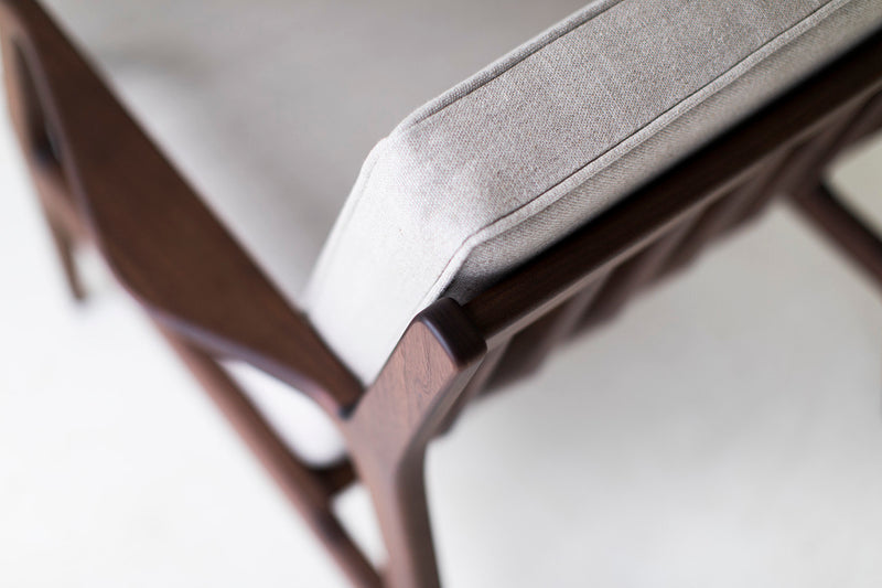 Craft Associates Peabody lounge chair showing hardwood frame detail