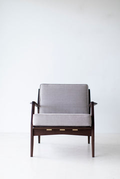 Close-up of the high-density foam and fabric upholstery on the Peabody chair
