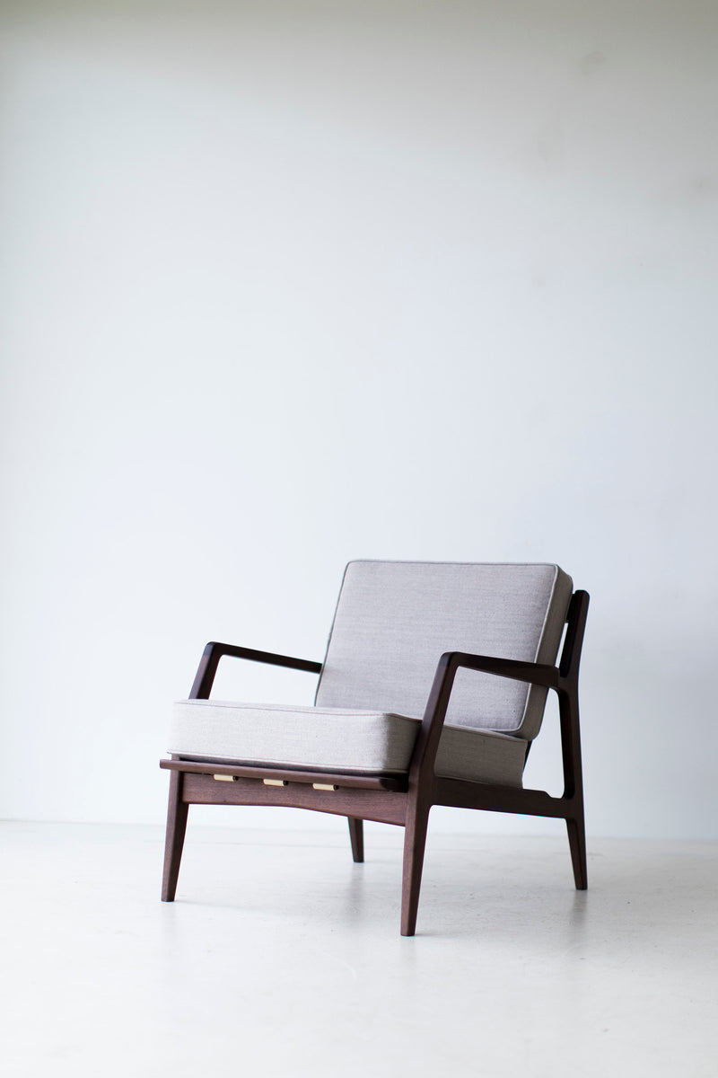 Lawrence Peabody lounge chair shown with breakdown frame joinery
