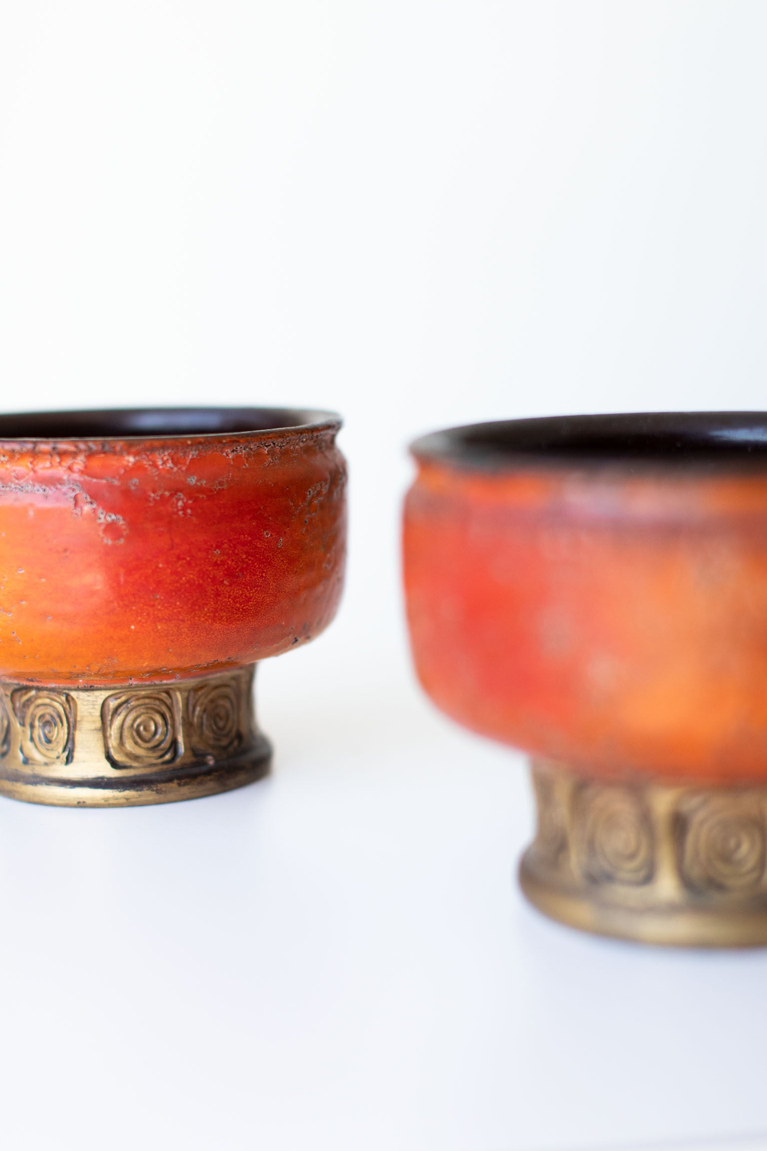 Mid Century Italian Pottery Candleholders