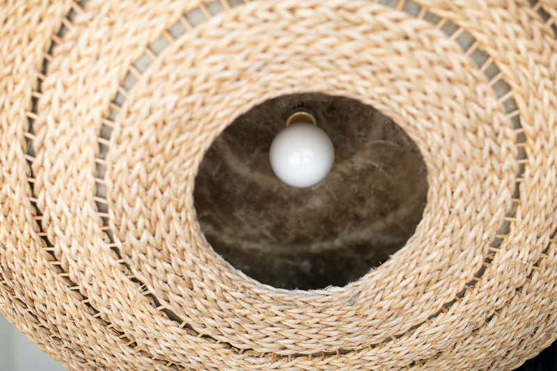 Mid Century Rattan Oval Light
