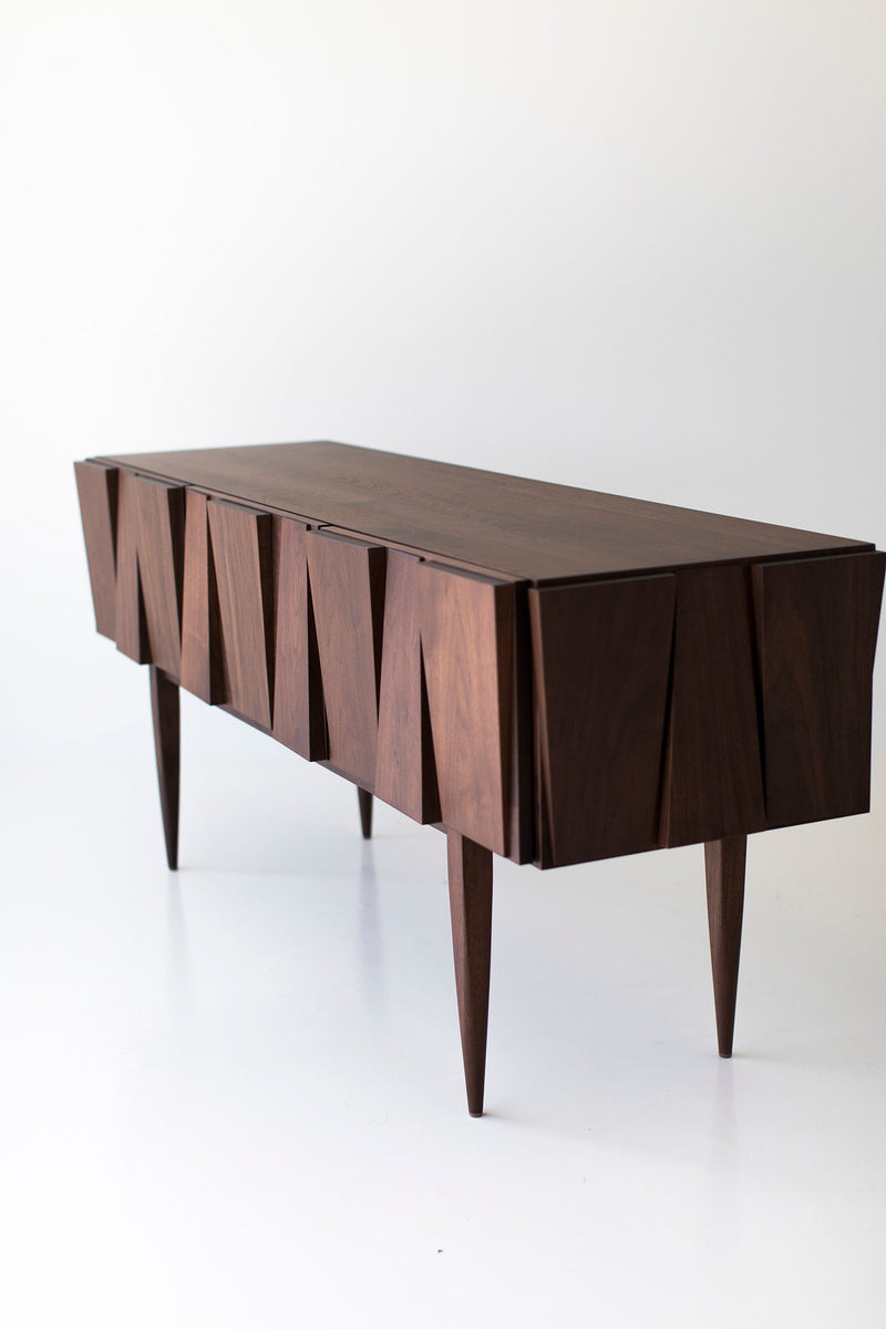 Modern console styled with decor on top