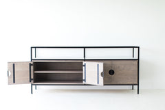 Modern luxury Cali credenza styled as a media console in a living room
