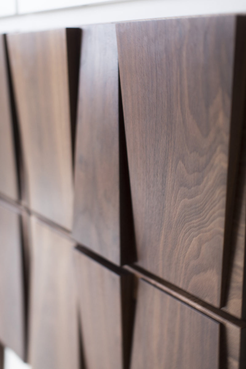 Angled view of the Craft Associates walnut dresser