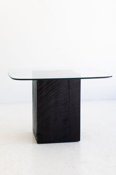 Modern maple stump coffee table, side profile