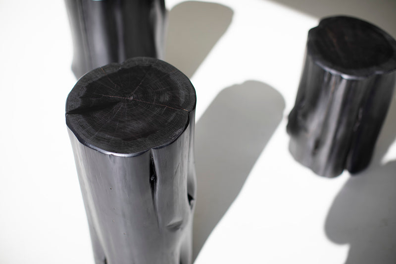Black stump used as a low stool