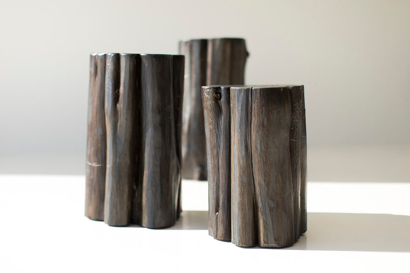 Top view of the black stump table surface