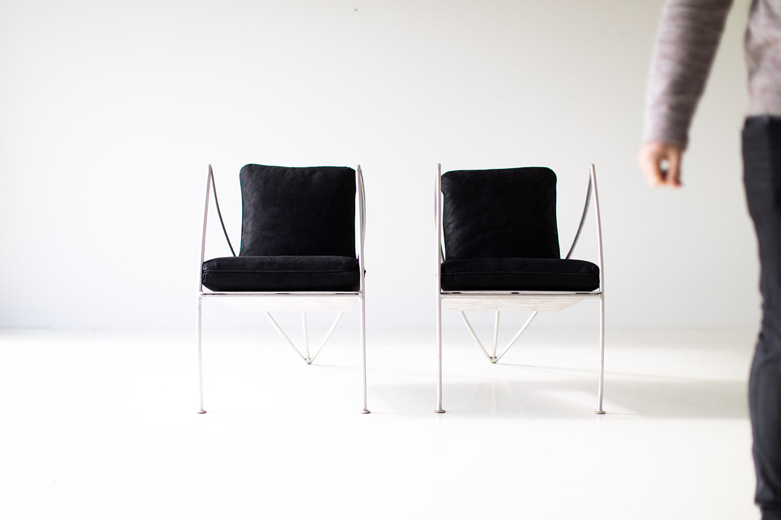 Modern Steel Studio Lounge Chairs by Stephen K Stuart - 11211802